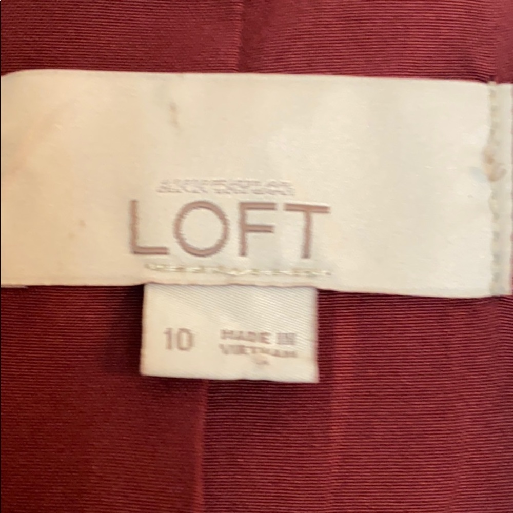 Loft 10 Red Textured No Collar Structured Blazer - image 7